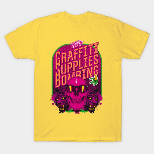 Graffiti supplies bombing T-Shirt by thetyger